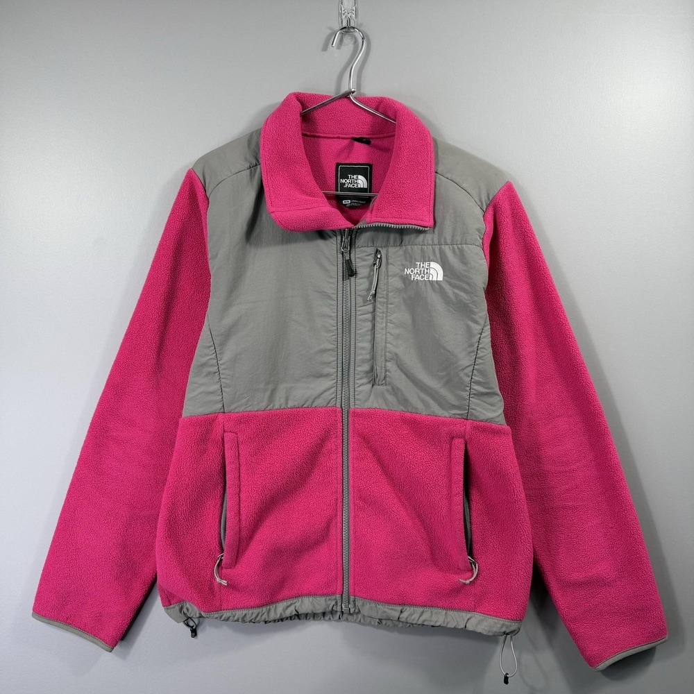 The North Face Denali Fleece Jacket Womens Medium Pink Gray Full Zip Outdoor